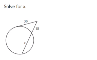 Solve for x.
30
18
