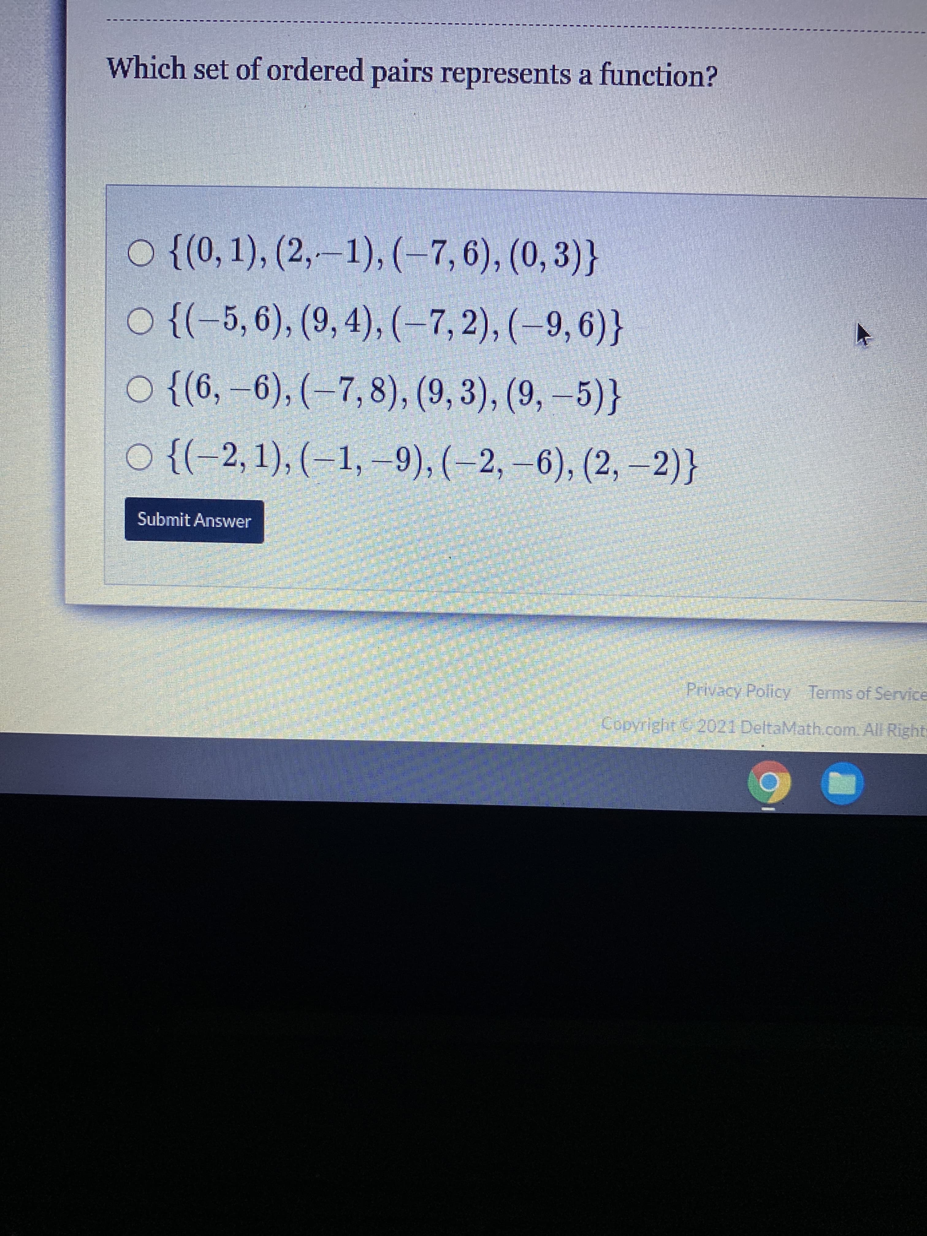 O {(-5,6), (9, 4),(-7,2), (–9, 6)}
