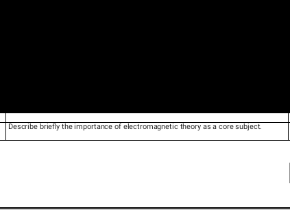 Describe briefly the importance of electromagnetic theory as a core subject.
