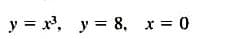 y = x³, y = 8, x = 0