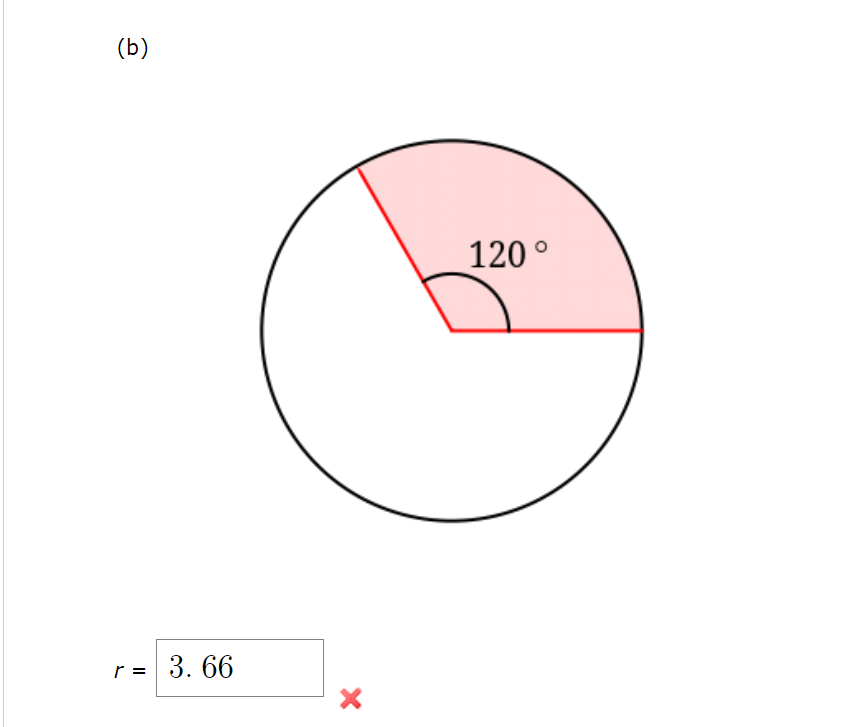 (b)
120°
r =
3. 66
