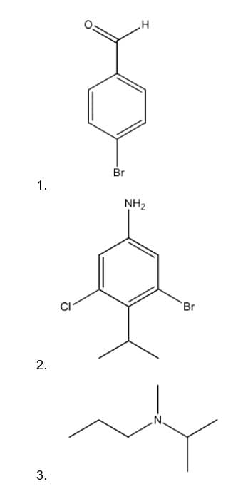 Br
1.
NH2
CI
Br
2.
3.
