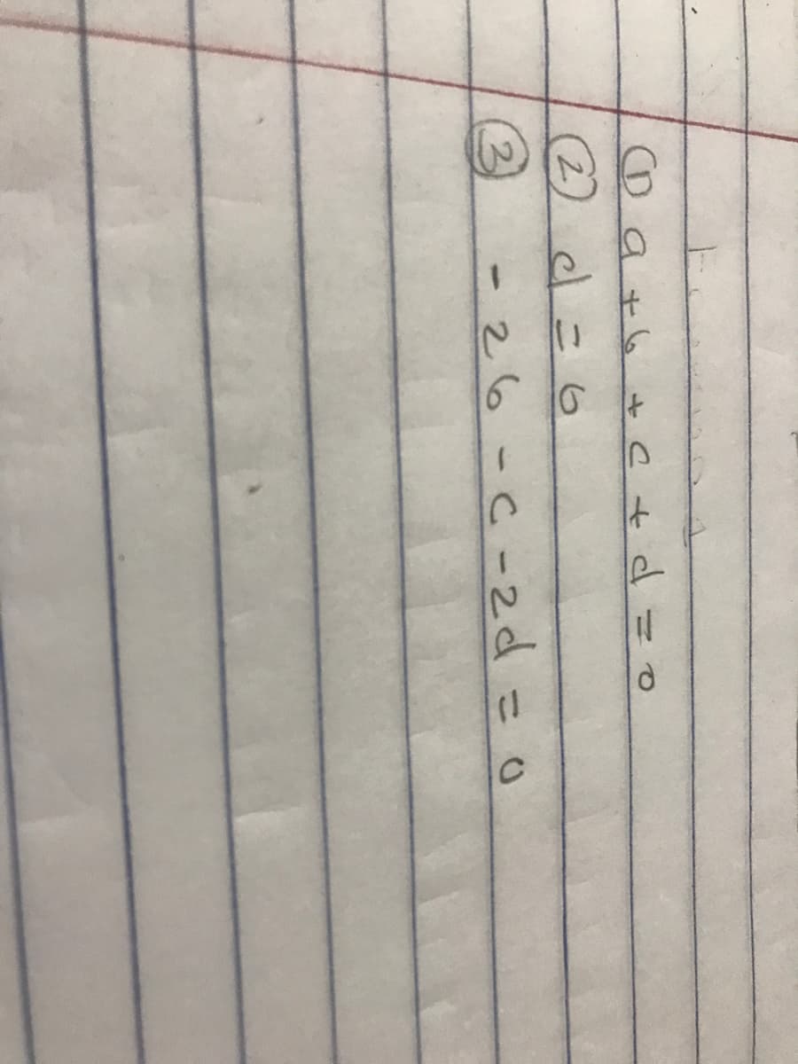 E
CD at6 + c d =
(22) d=6
2
- 26-c-2d = 0