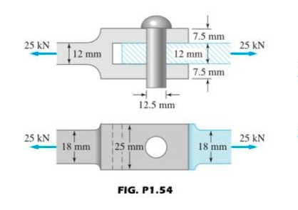 25 KN
25 KN
[12 mm
18 mm
12.5 mm
25 mm(
FIG. P1.54
7.5 mm
12 mm
7.5 mm
18 mm
25 KN
25 kN