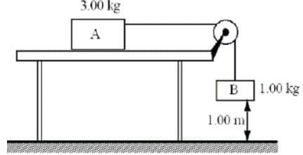 3.00 kg
A
B
1.00 kg
1.00 m
