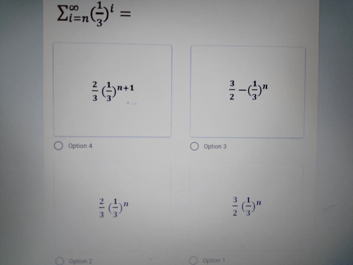 %3D
n+:
Option 4
Option 3
O Option 2
Option 1
1/3
