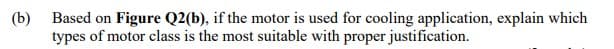 (b) Based on Figure Q2(b), if the motor is used for cooling application, explain which
types of motor class is the most suitable with proper justification.