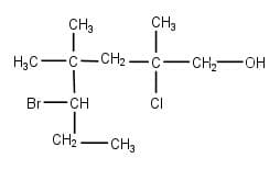 CH₂3
1
H₂C-C-CH₂-C-CH₂-OH
Br-CH
CH₂
CH₂ CH3
CI