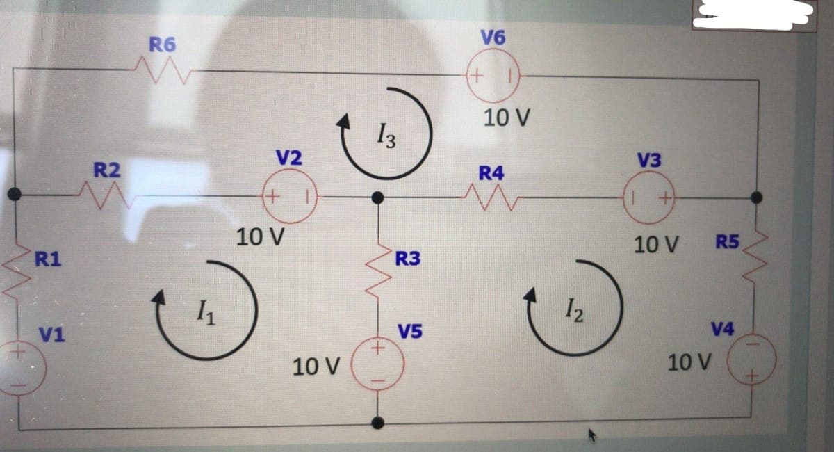 R1
V1
R2
R6
1₁
V2
14
10 V
10 V
13
+
R3
V5
V6
(+
10 V
R4
12
V3
1+
10 V
R5
V4
10 V