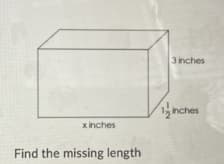 3 inches
inches
x inches
Find the missing length
