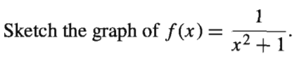 Sketch the graph of f(x)=
x2 + 1
