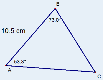 B
73.0
10.5 cm
53.3°
А
