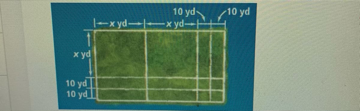 10 yd
x yd--
10 yd
-x yd--
x yd
10 yd
10 yd
