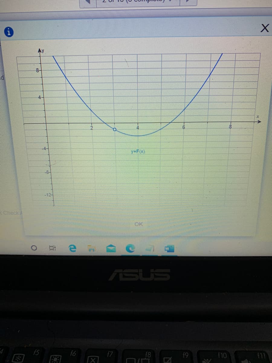 本y
8-
4-
4-
y=F(x)
-8-
-12-
Check A
OK
ASUS
f5
f6
f9
f10
