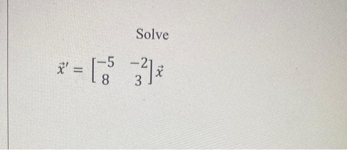 -5
* = [ ²8
Solve
3] x