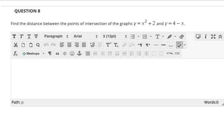 Find the distance between the points of intersection of the graphs y = x+2 and y = 4 - x.
