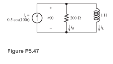 IH
0.5 cos(100)
v(1)
200 Ω
Figure P5.47
