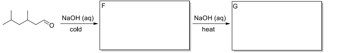 G
F
NaOH (aq)
NaOH (aq)
heat
cold
