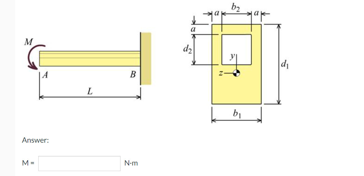 M
A
Answer:
M =
L
B
N•m
a
d₂
N
b₂
b₁
jak
d₁