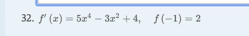 32. f (x)54 - 3x2 4,
f(-1)
2
