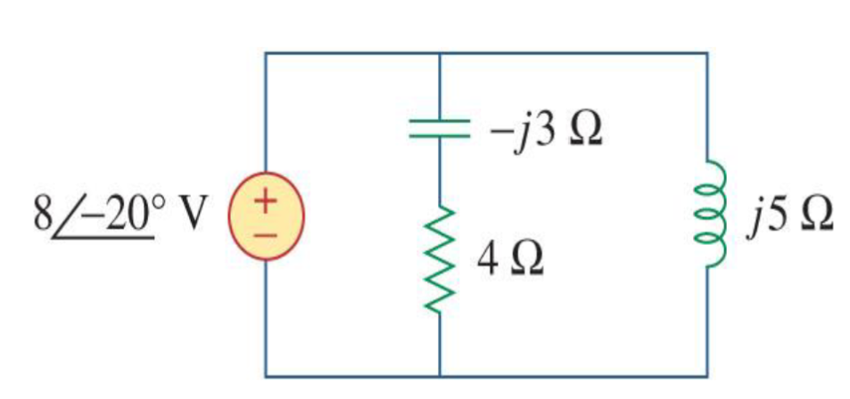 8/−20° V
+1
-j3 Ω
4Ω
j5 Ω