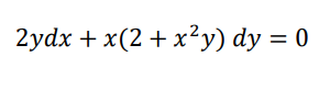 2ydx + x(2 + x²y) dy = 0