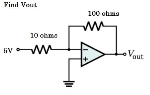 Find Vout
5V
10 ohms
ww
100 ohms
m
+
Vout