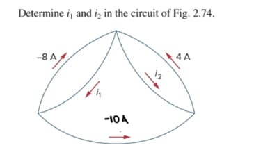 Determine i, and i, in the circuit of Fig. 2.74.
-8 A
4 A
-10A
