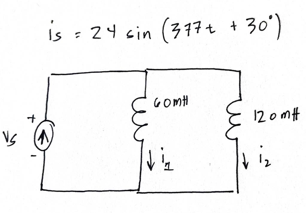 is : 24 sin (317t + 30')
12 omH
Vs (N
