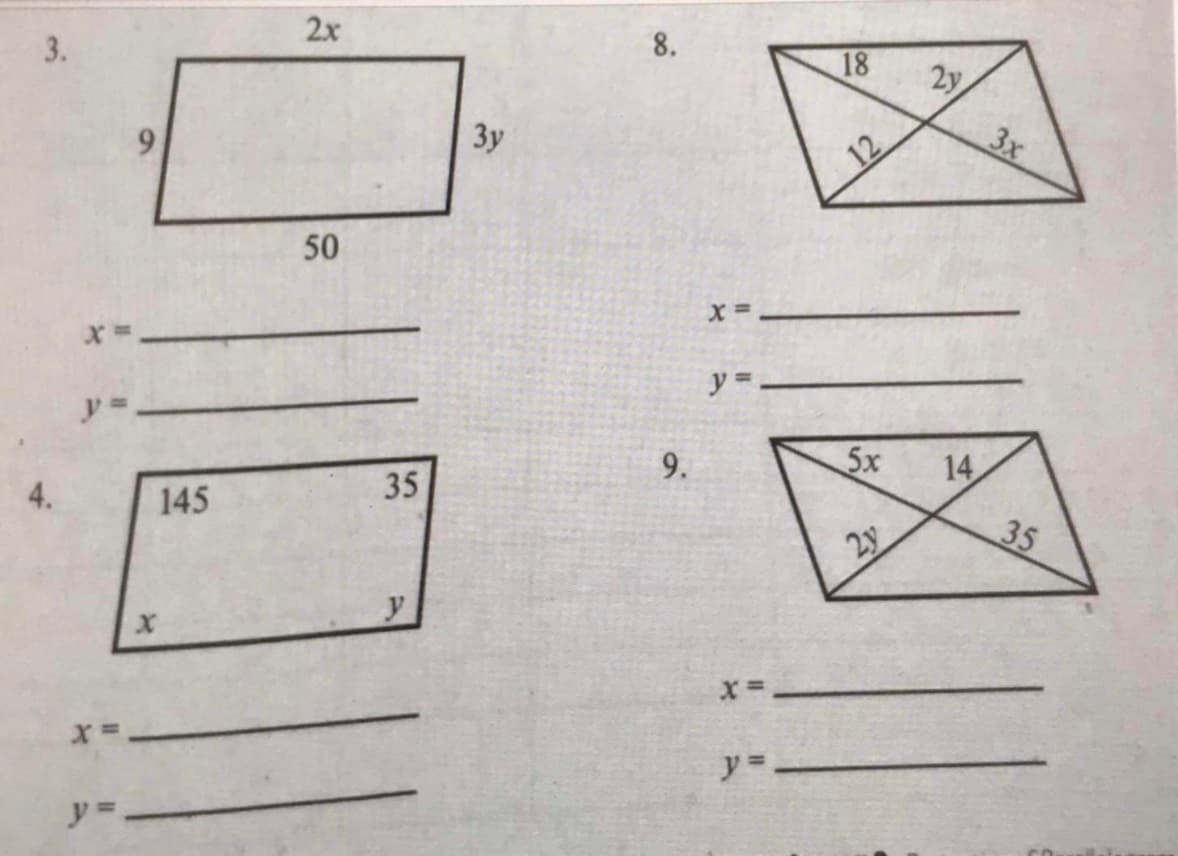 2x
3.
8.
18
2y
3y
3x
12
y =
ア=
35
9.
5x
14
145
2y
35
ア
y=ー
リ=
50
91
