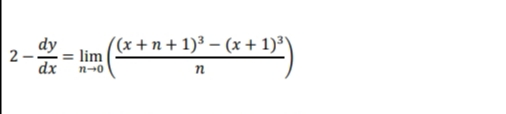 dy
((x + n + 1)³ – (x + 1)³'
lim
n-0
dx
2.
