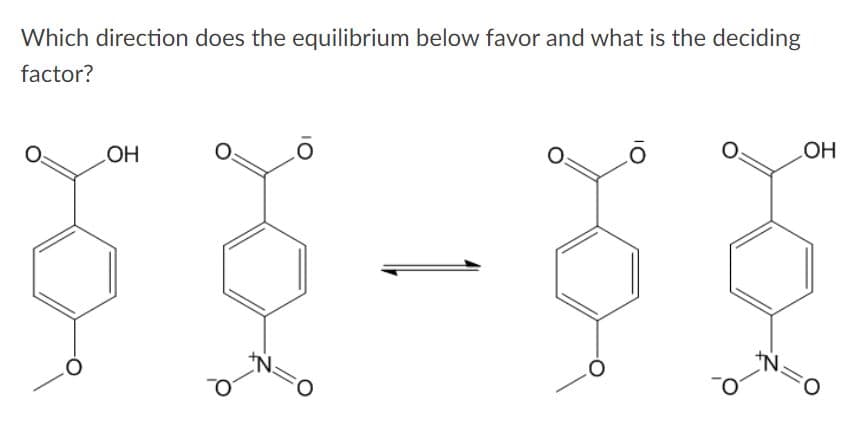 Which direction does the equilibrium below favor and what is the deciding
factor?
HO
HO
