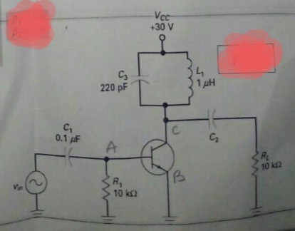 Vc-
+30 V
C3
220 pF
1 uH
0.1 F
A
10 ks2
B
R,
10 k2
