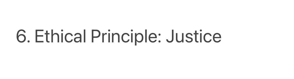 6. Ethical Principle: Justice
