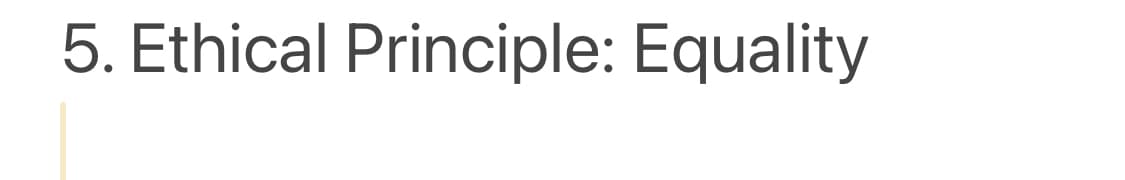 5. Ethical Principle: Equality
