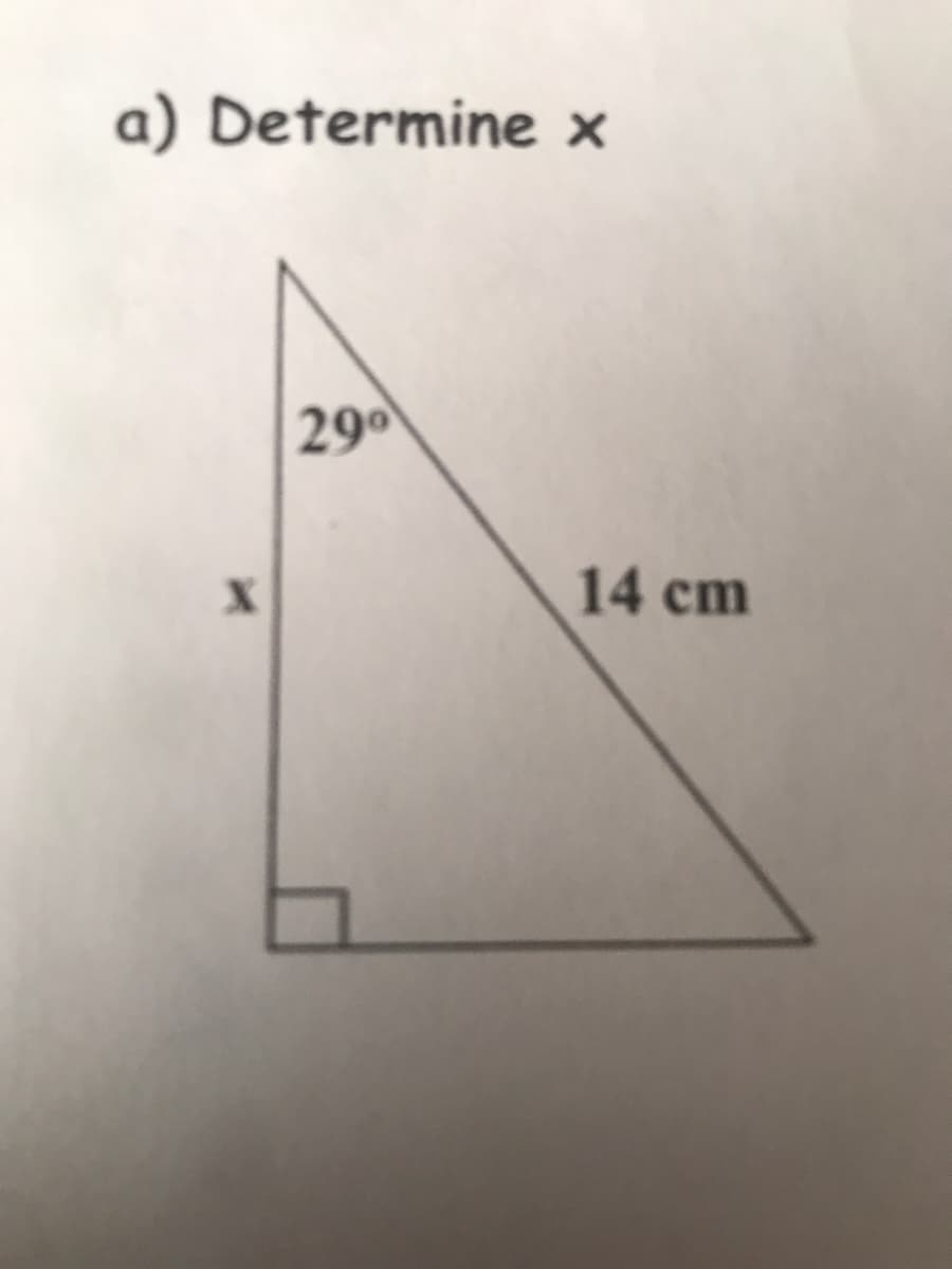 a) Determine x
29
14 cm
