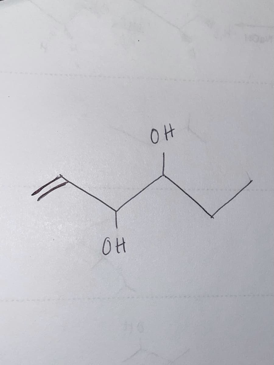 ### Chemical Structure of Crotyl Alcohol

The image depicts the chemical structure of Crotyl Alcohol, a compound with the molecular formula C4H8O. The structure is specifically 2-buten-1-ol, indicating the presence of both an alcohol functional group (-OH) and a carbon-carbon double bond.

**Structure Explanation:**
- **Carbon Backbone:** The molecule consists of a four-carbon chain.
- **Double Bond:** There is a double bond between the first and second carbon atoms from the left.
- **Alcohol Groups:** There are hydroxyl groups (-OH) attached to the second and third carbon atoms.

**Functional Groups Analysis:**
- **Hydroxyl Group (**–OH): The presence of hydroxyl groups make this compound an alcohol.
- **Double Bond (C=C):** The double bond between the first and second carbon atoms indicates the presence of an alkene.

This structure can be described with the IUPAC name (2-buten-1-ol).

**Applications:**
Crotyl Alcohol is used in various organic synthesis processes due to its reactive double bond and hydroxyl group.

**Diagram Explanation:**
The diagram shows:
- A zigzag line representing the carbon chain.
- Double lines indicating double bonds between carbon atoms.
- 'OH' labels at appropriate positions indicating the hydroxyl groups.

This detailed understanding of the structure is crucial for students learning organic chemistry, especially in the context of identifying and classifying various functional groups within organic molecules.

**Usage in Education:**
This image can be utilized in teaching materials to help students recognize and understand the importance of different functional groups and how they influence the properties and reactions of organic molecules.