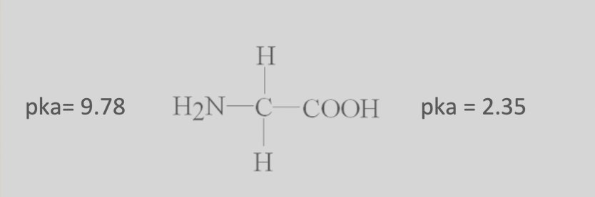 H
pka= 9.78
H2N-C COOH
pka = 2.35
%3D
H
