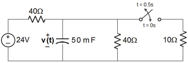 t= 0.5s
402
t = Os
24V v(t)50 mF
402
102
