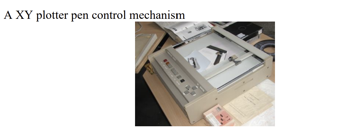 A XY plotter pen control mechanism