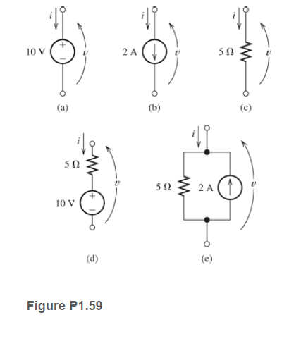 10 V
2 A
5 .
(a)
50
2 A
10 V
Figure P1.59
