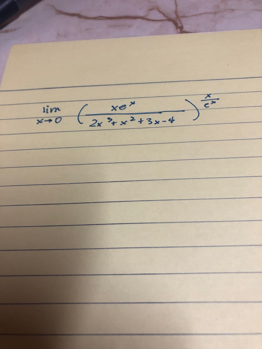 lim
xex
メ→0
2x + x²+3x-4
