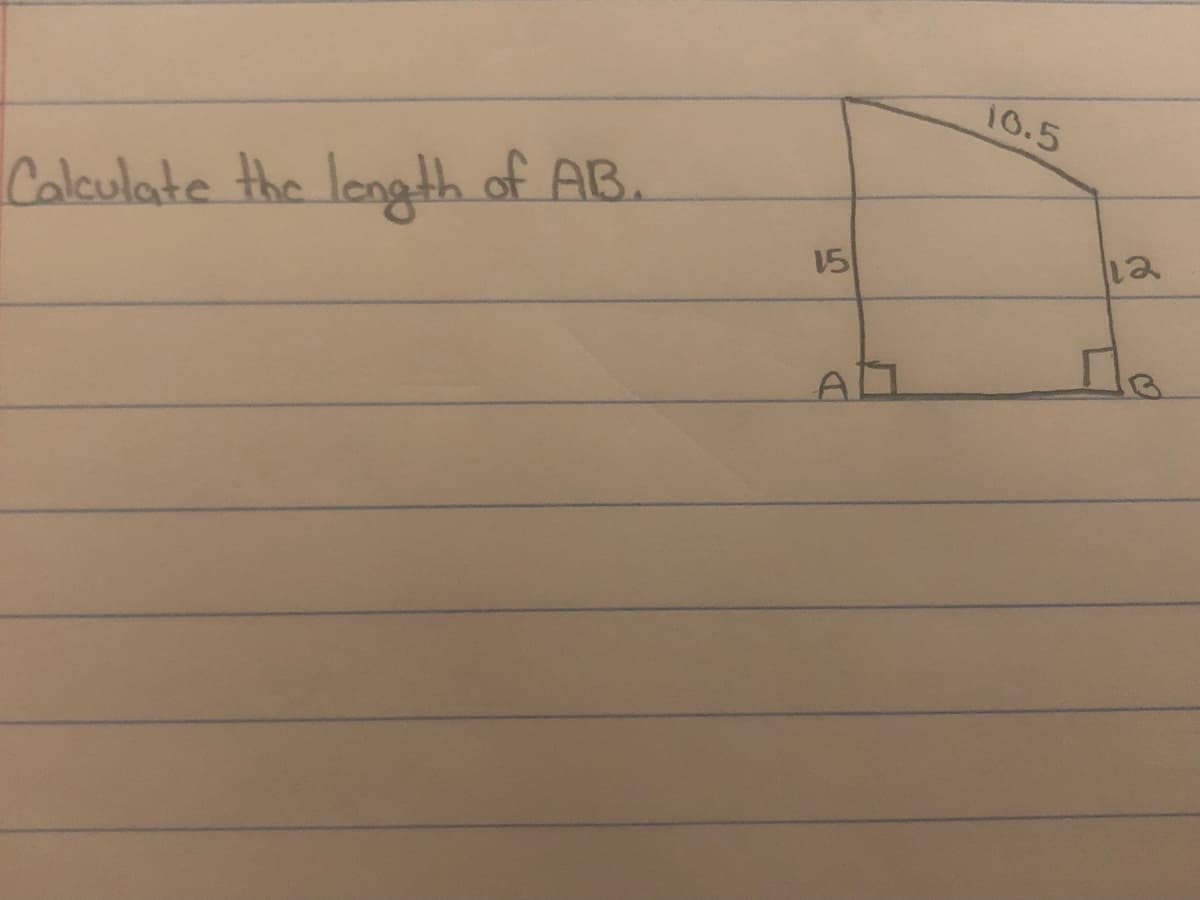 10.5
Calculate the longth of AB.
V5
1a
Ai
