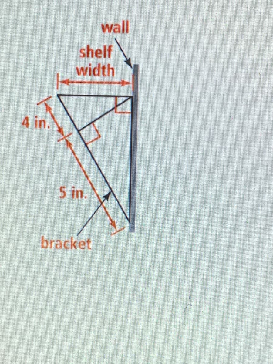 wall
shelf
width
4 in.
5 in.
bracket
