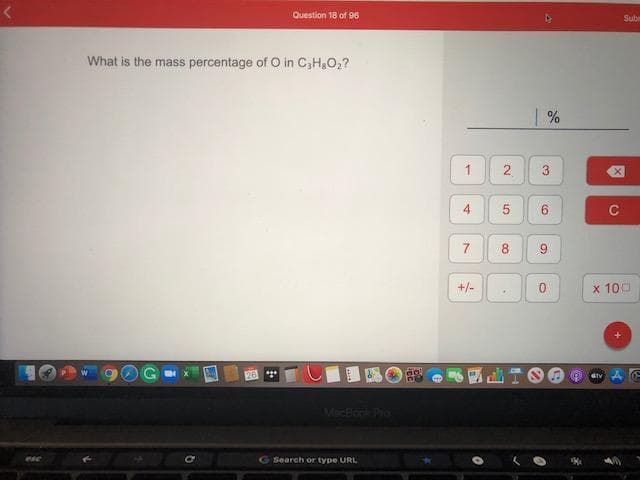 What is the mass percentage of O in C3H,O,?
