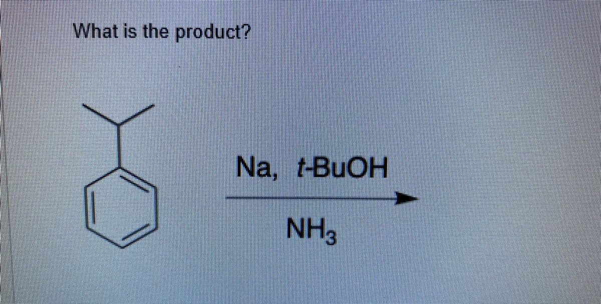 What is the product?
Na, t-BUOH
NH3
