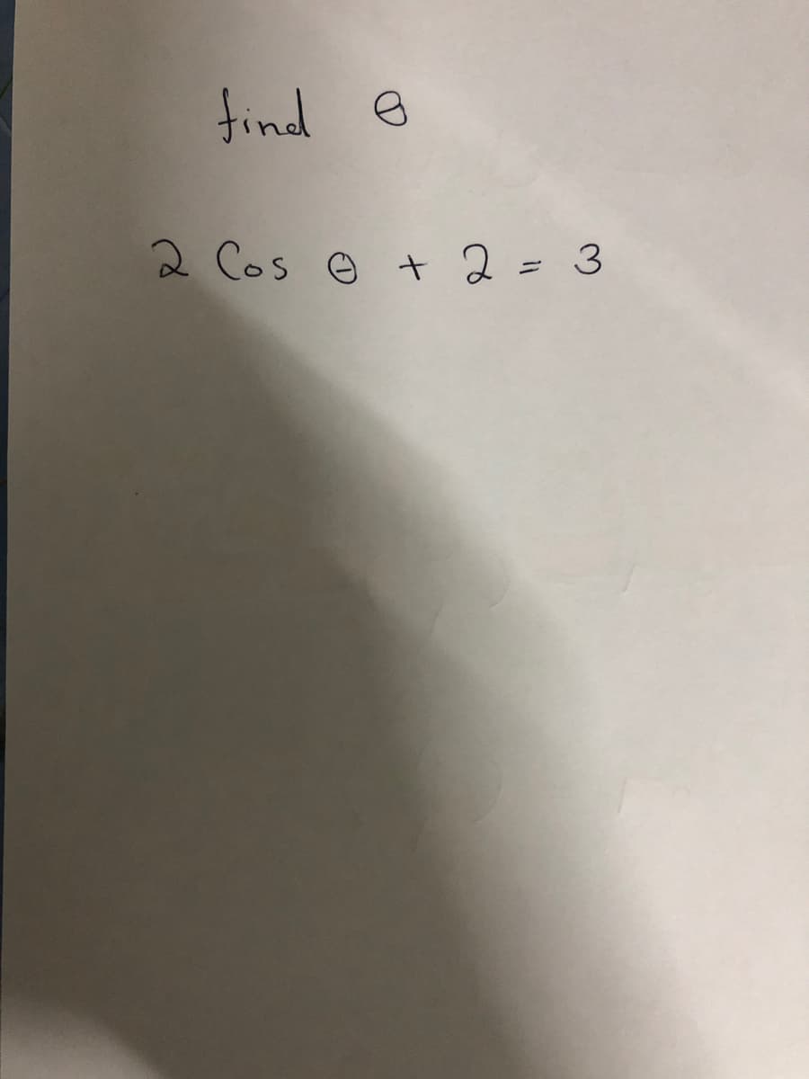 find e
2 Cos e + 2= 3
