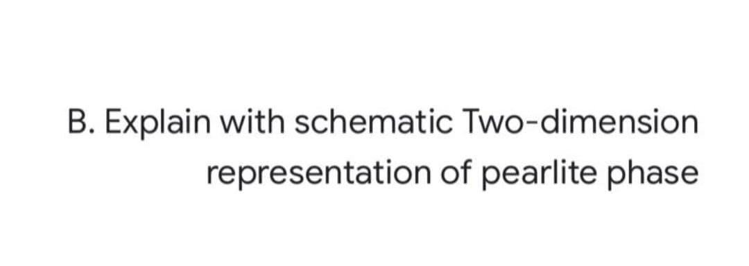 B. Explain with schematic Two-dimension
representation of pearlite phase
