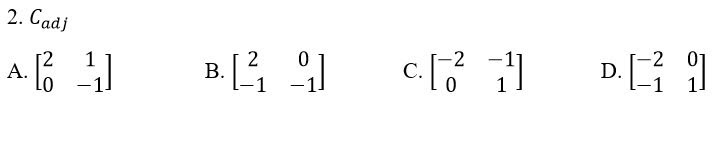 2. Cadj
A.
1
2
В.
-2
C.
-2
D.
