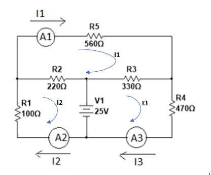 11
R5
(A1)
5600
11
R2
R3
2200
3300
R4
4700
V1
R1
1000
12
13
-25V
A2)
A3
12
13
